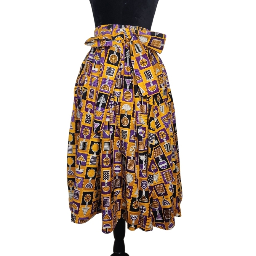 Advance Apparels Mod African 50's Yellow Swing Skirt